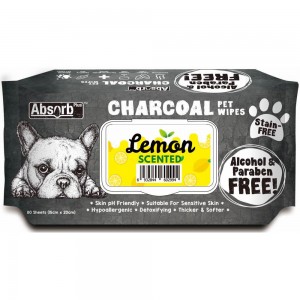 Absorb Plus Charcoal Pet Wipes - Lemon